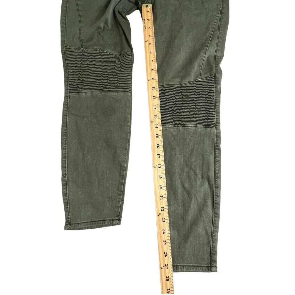 Pistola‎ Womens Green Mid Rise Skinny Moto Jeans 30
